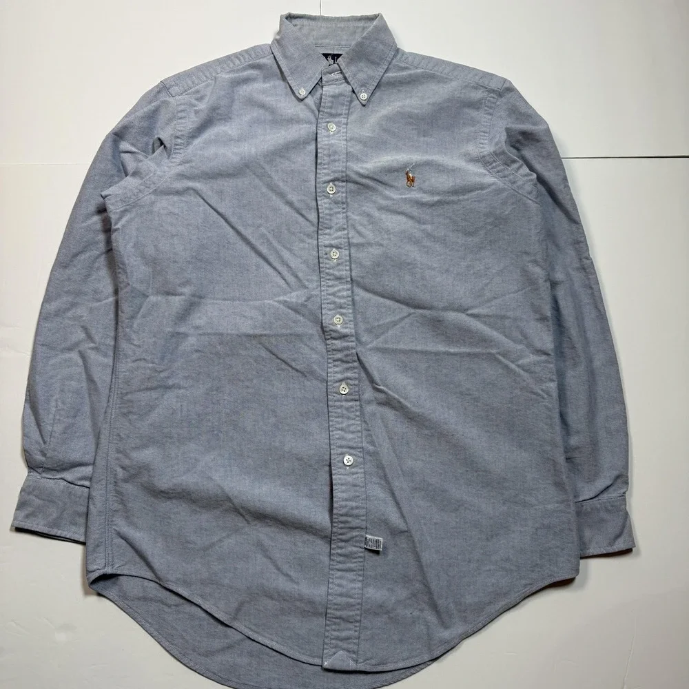 Ralph Lauren Shirt Mens 15 33‎ Blue Oxford Button Down Long Sleeve Cotton